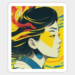 Vintage Vietnamese girl Sticker